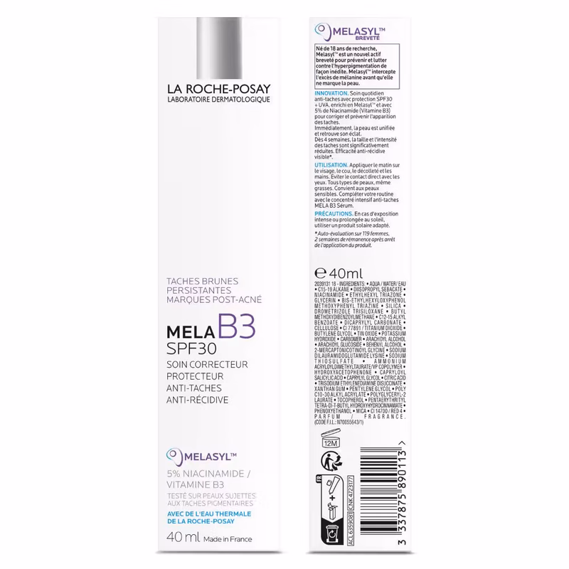 La Roche-Posay - Mela B3 SPF30, - Anti-Dark Spots Moisturiser & Broad-Spectrum Sunscreen with Melasyl