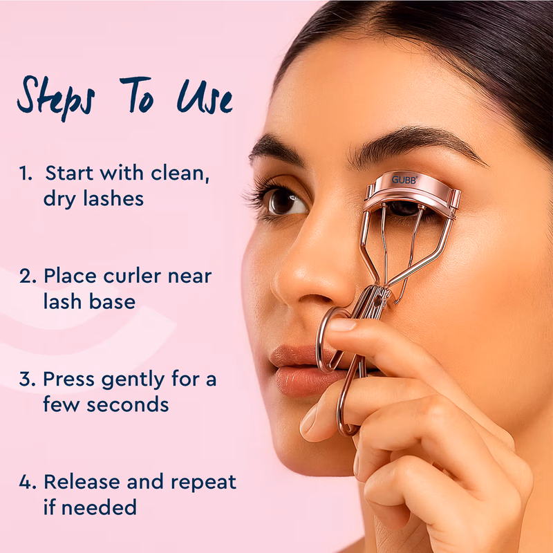 Gubb - Eyelash Curler - For Women, Eye Makeup Tool - Rose Gold