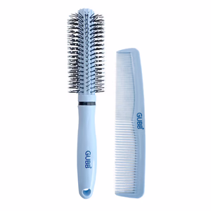 Gubb - Santorini Hues - Grooming Combo - (Round Hair Brush + Hair Comb)