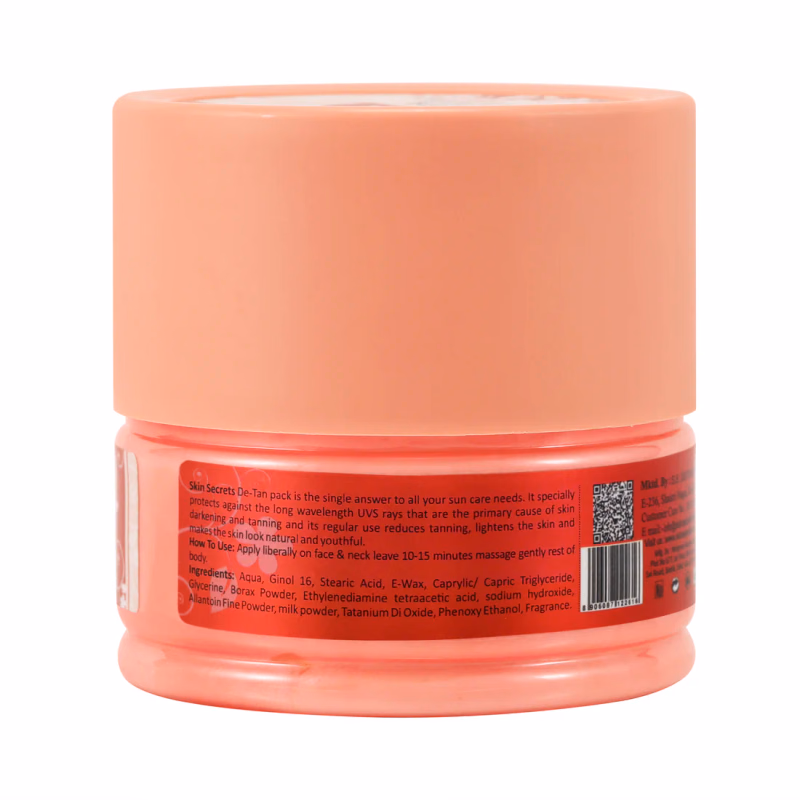 Skin Secrets - De-Tan Pack - with Saffron Extract for Instant Tan Removal
