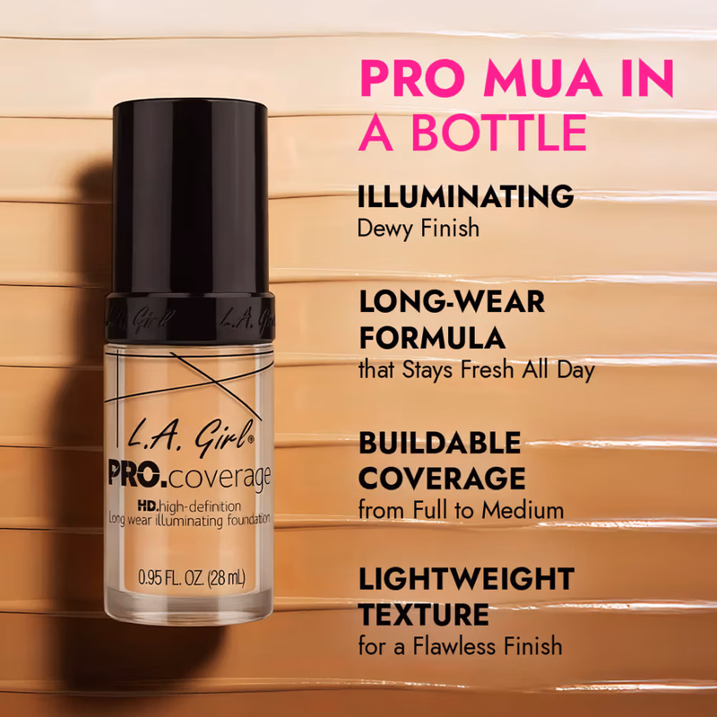 L.A Girl  - Fair - Pro Coverage - HD Illuminating Liquid Foundation