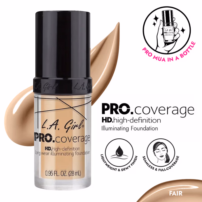 L.A Girl  - Fair - Pro Coverage - HD Illuminating Liquid Foundation