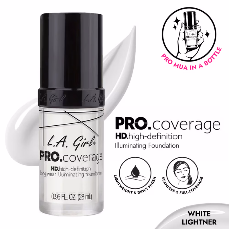 L.A Girl - White-lightener - Pro Coverage - HD Illuminating Liquid Foundation