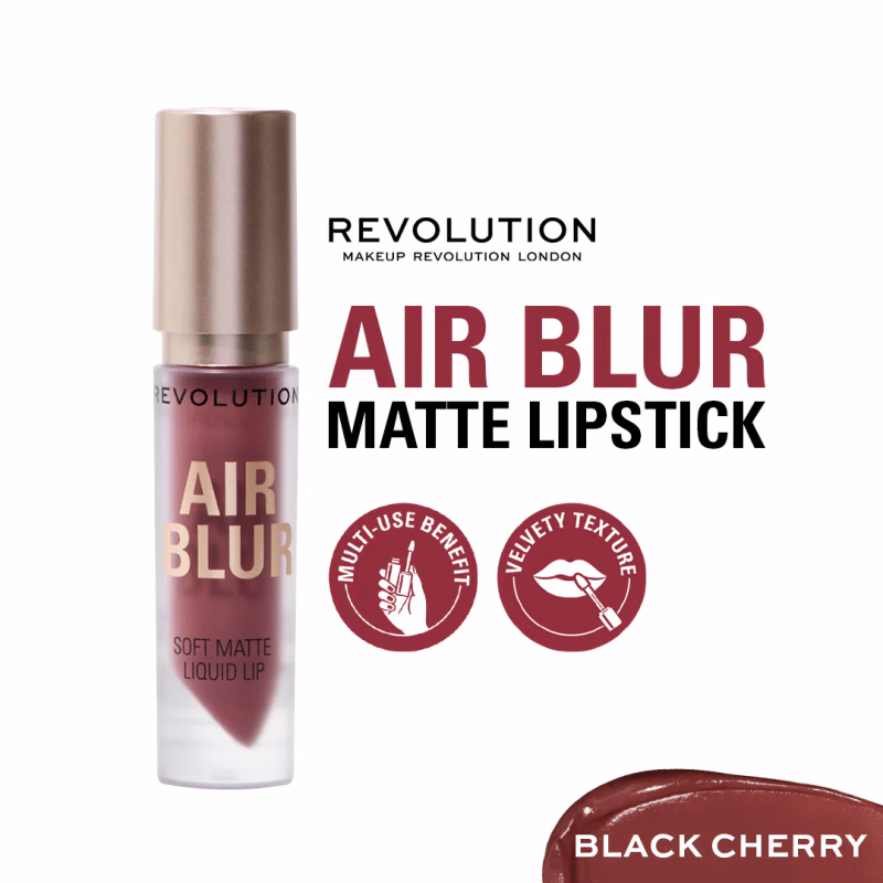 Makeup Revolution - Black Cherry - Air Blur - Matte Liquid Lipstick