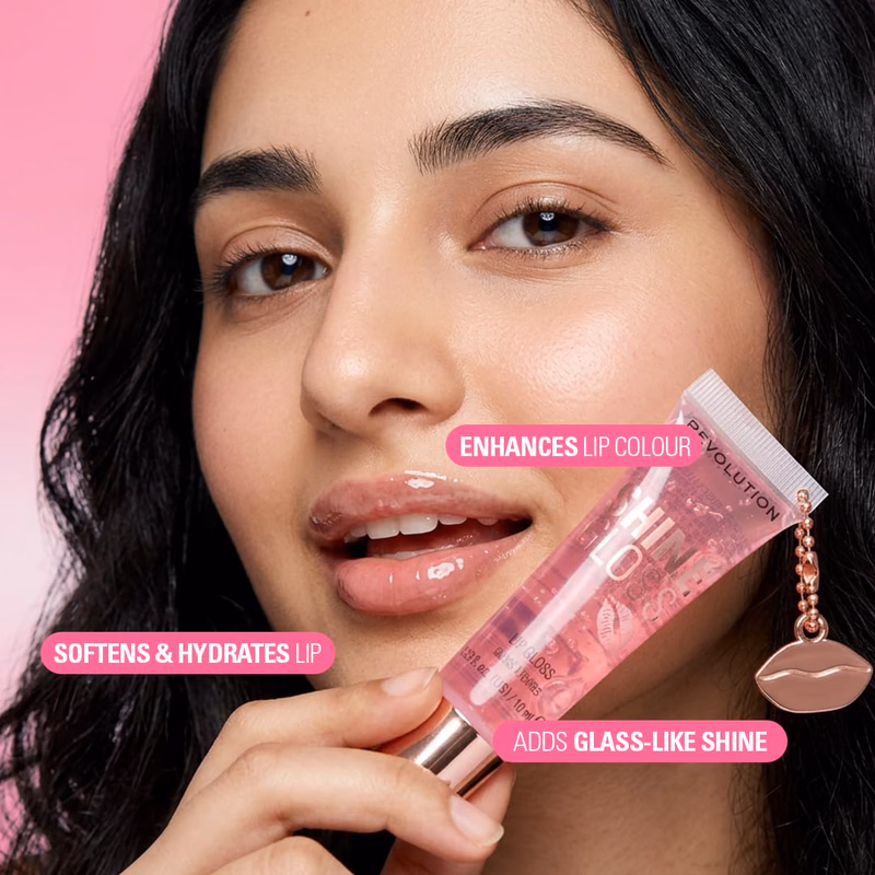 Makeup Revolution - Pink Marshmallow - Shine Gloss Lip Gloss - High Shine Non-Sticky Lip Gloss for Women