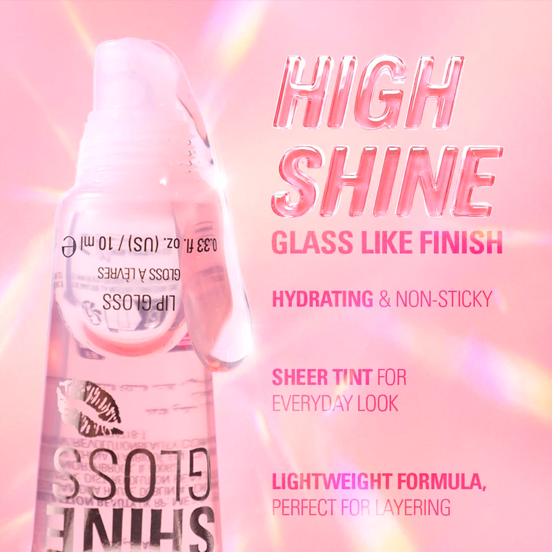 Makeup Revolution - Pink Marshmallow - Shine Gloss Lip Gloss - High Shine Non-Sticky Lip Gloss for Women