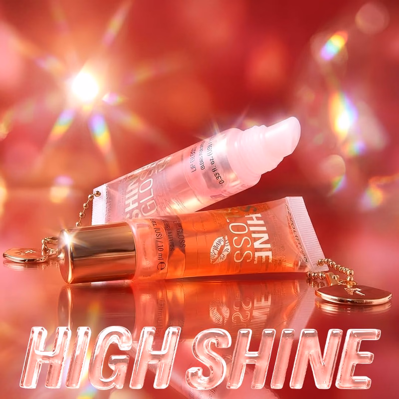 Makeup Revolution - Peach Pop - Shine Gloss Lip Gloss - High Shine Non-Sticky Lip Gloss for Women