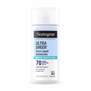 Neutrogena - Ultrasheer - Mineral Sunscreen - SPF70 PA++++ Vitamin E, UVA & UVB, For Sensitive Skin