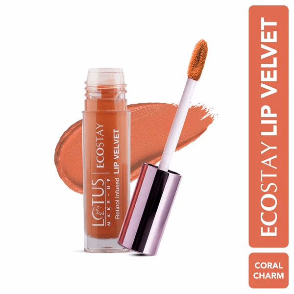 Lotus Make-up - Coral Charm - Ecostay-Lip - Velvet Matte Lip Color with Retinol