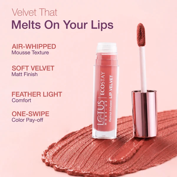 Lotus Make-up - Spiced Honey ,- Ecostay-Lip - Velvet Matte Lip Color with Retinol