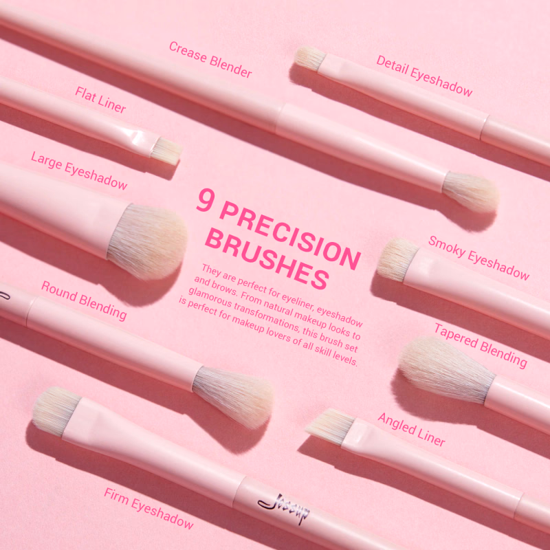 Jessup - Crystal Pink - Makeup Brushes Set Premium Vegan Collection IV