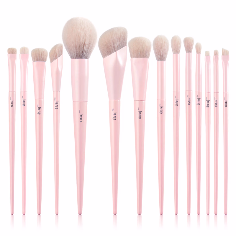 Jessup - Crystal Pink - Makeup Brushes Set Premium Vegan Collection IV