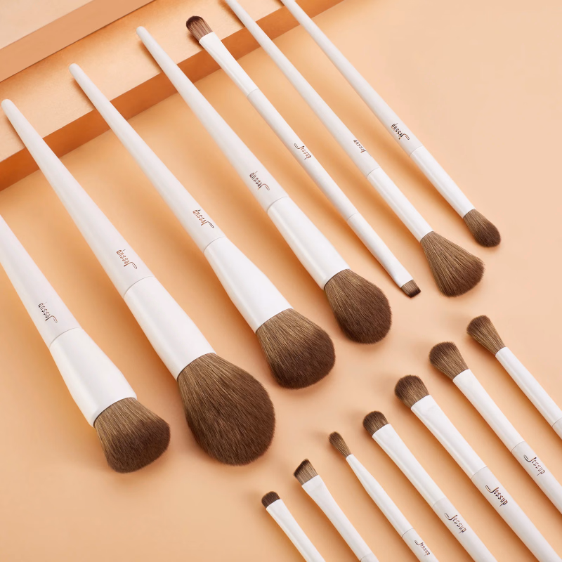 Jessup - Luxury Light Gray - 14Pcs Comprehensive Eye and Face Brush Set