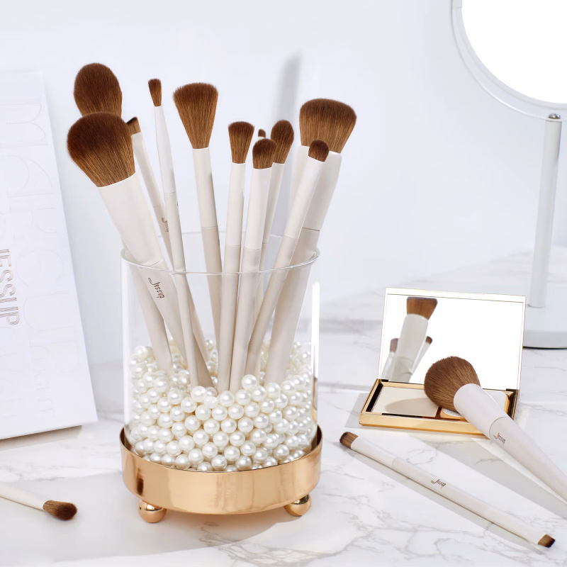Jessup - Luxury Light Gray - 14Pcs Comprehensive Eye and Face Brush Set