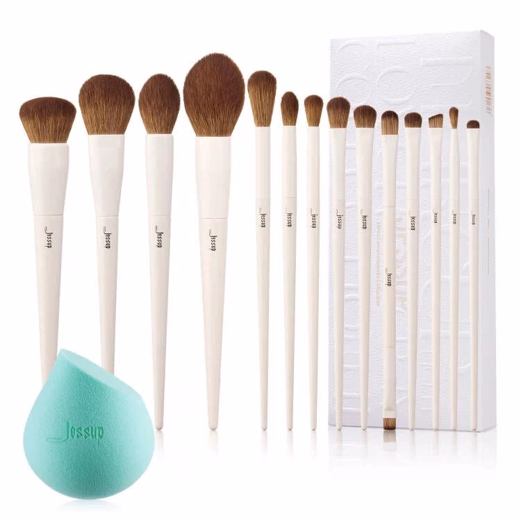 Jessup - Luxury Light Gray - 14Pcs Comprehensive Eye and Face Brush Set
