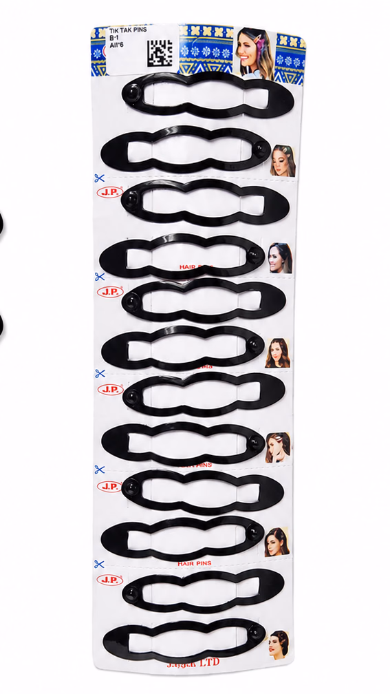 J.P High Profile - Oval - Tic-Tac Pins-Hair Clips - Strip with 6 pairs