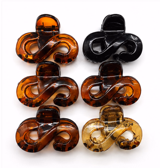 Birdware - S Shape Clip - Acrylic Material Stone For Women - Pack of 6 pcs