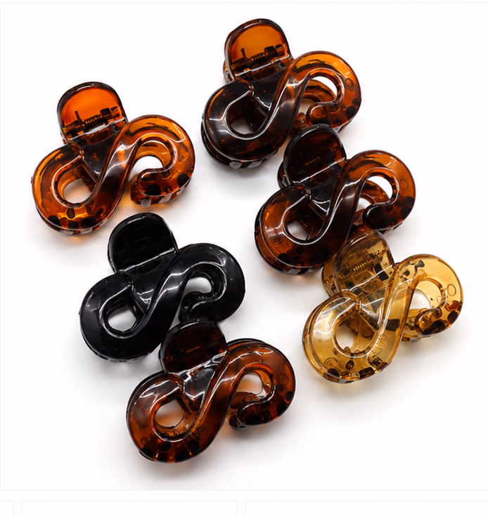 Birdware - S Shape Clip - Acrylic Material Stone For Women - Pack of 6 pcs