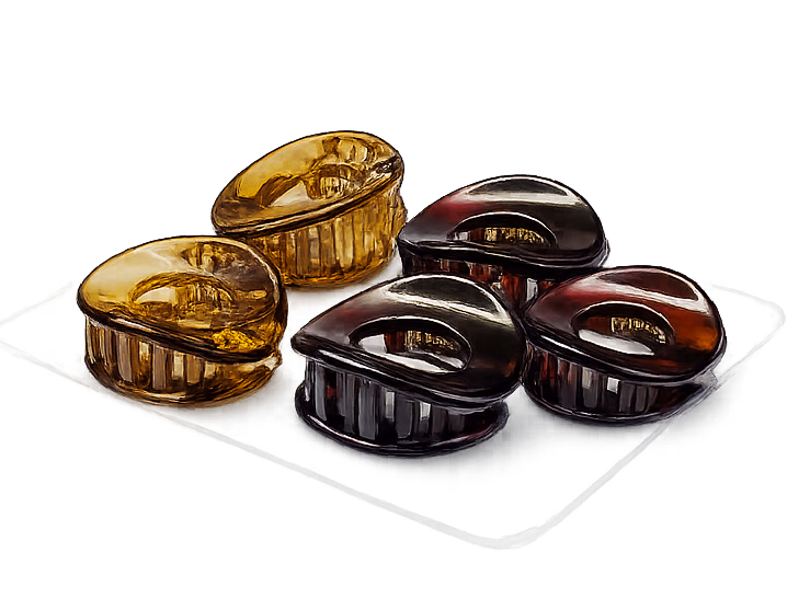 Birdware - Oval Clip - Acrylic Material Stone For Women - Pack of 6 pcs
