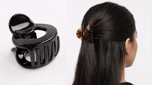 Birdware - Round Claw Clip - Acrylic Material Stone For Women - Pack of 6 pcs