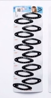 J.P High Profile - Star Pins - Tic-Tac-Hair Clips - Strip with 6 Pairs