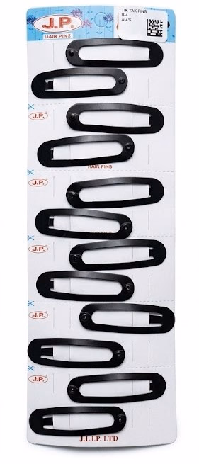 J.P High Profile - Tic-Tac-Hair Pins - Strip with 6 Pairs.
