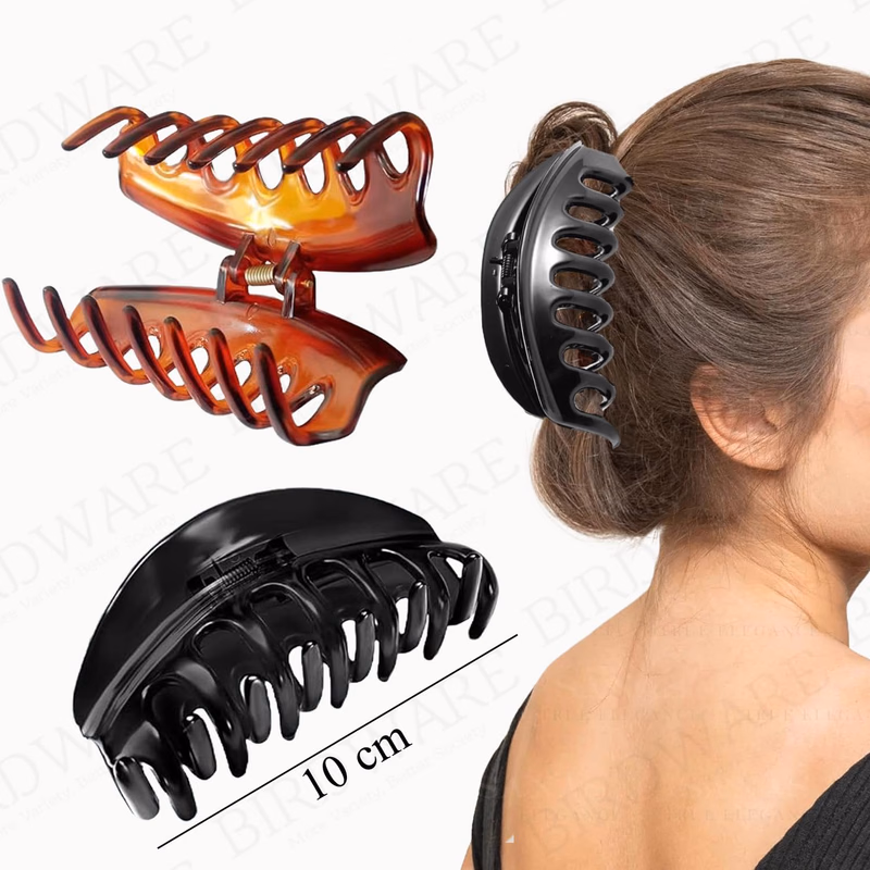 Birdware - Black/Shell Colour - Hair Clips for Women and Girls - Pack of 6 pcs