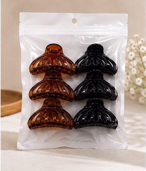 Birdware - Claw Clip Clamp Clutcher - for Women and Girls - Pack with 6 pcs