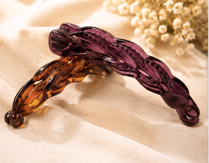 Birdware - WomenΓÇÖs Transparent-Acrylic Twisted Hair Claw Clip