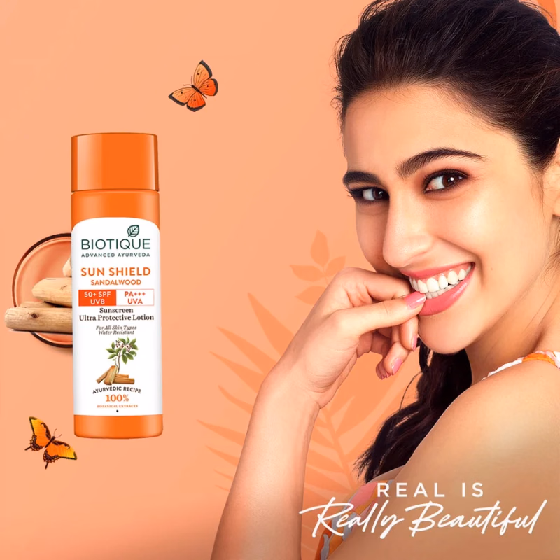 Biotique - Sandalwood - Sun Shield- 50+spf sunscreen lotion