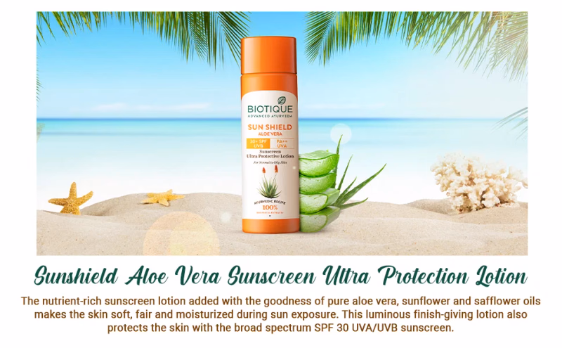 Biotique - Aloe Vera - Sun Shield - 30+ spf Sunscreen Lotion