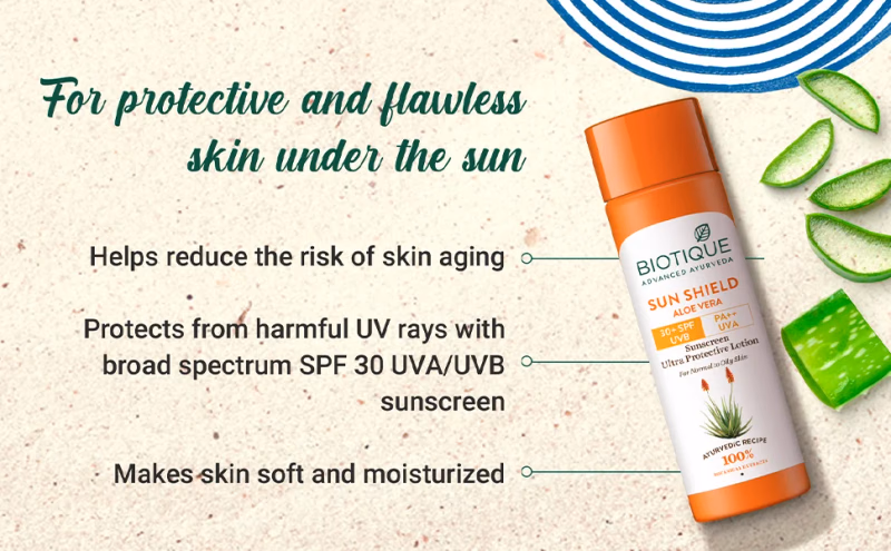 Biotique - Aloe Vera - Sun Shield - 30+ spf Sunscreen Lotion