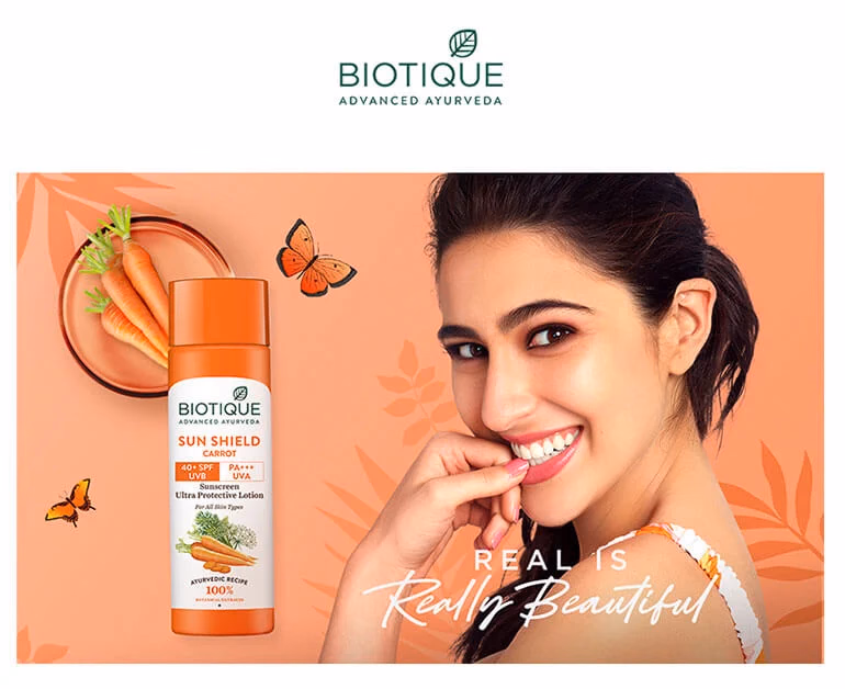 Biotique - Carrot - Sun Shield - 40+spf Sunscreen Lotion