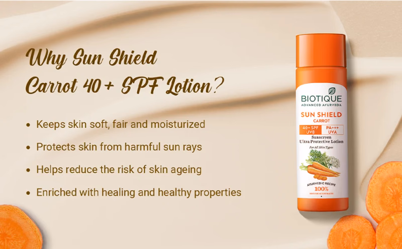 Biotique - Carrot - Sun Shield - 40+spf Sunscreen Lotion
