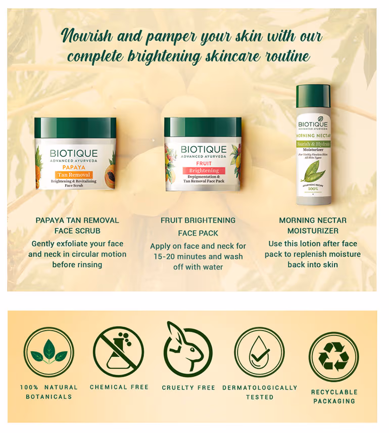 Biotique - Papaya - Tan Removal - Brightening & Revitalizing - Face Scrub