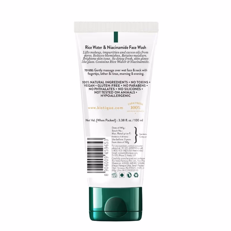 Biotique - Rice Water & Niacinamide - Face Wash