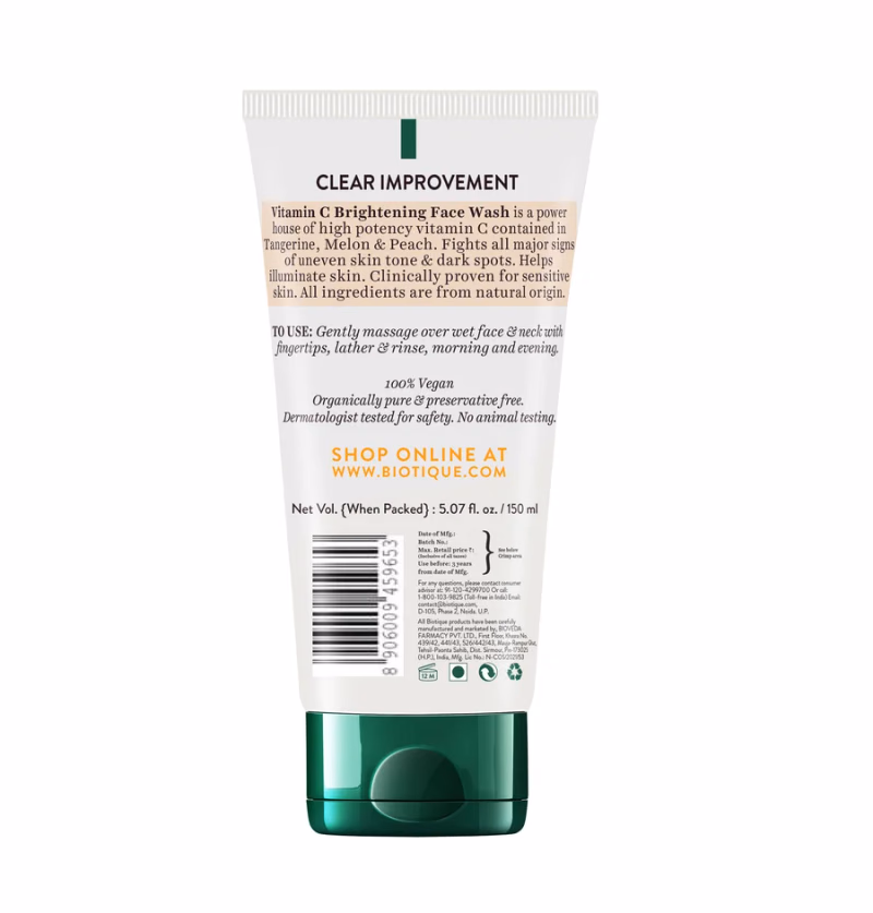 Biotique - Clear Improvement - Advanced Organics - Vitamin C Brightening - Face Wash