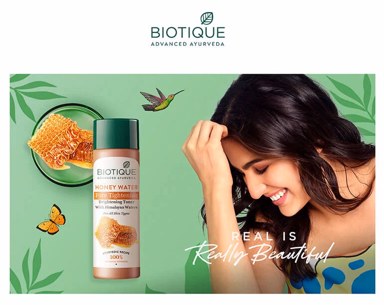 Biotique - Honey Water Brightening Toner - Pore Tightening