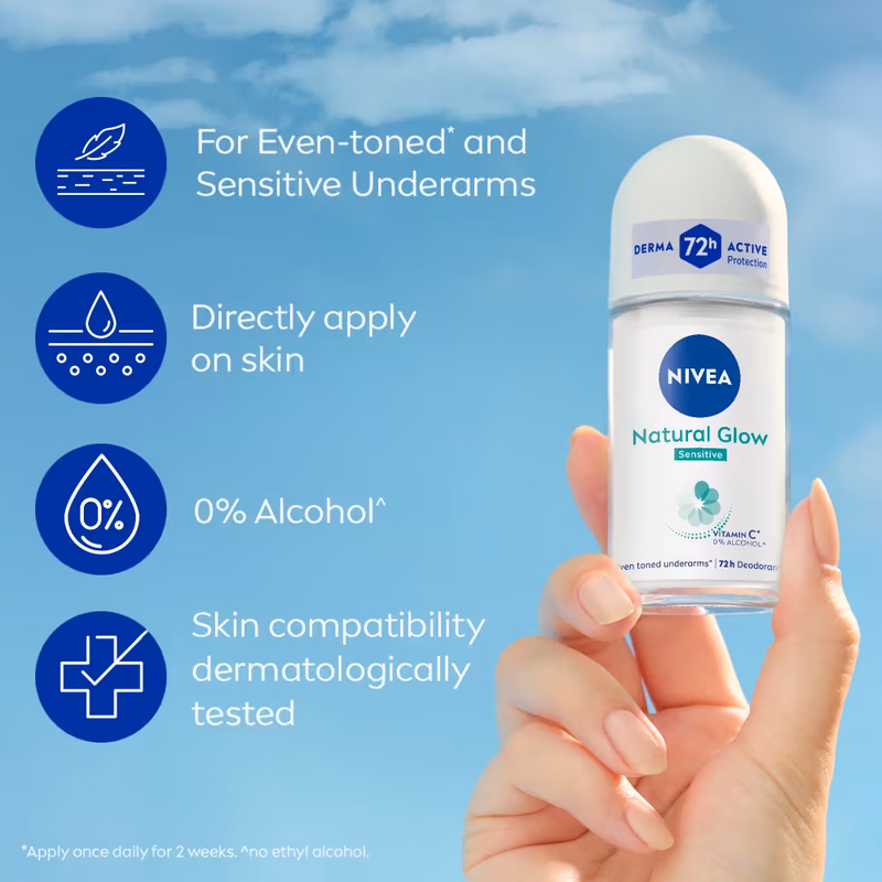 Nivea Men - Natural Glow - Sensitive - 72H Deodorant Roll On