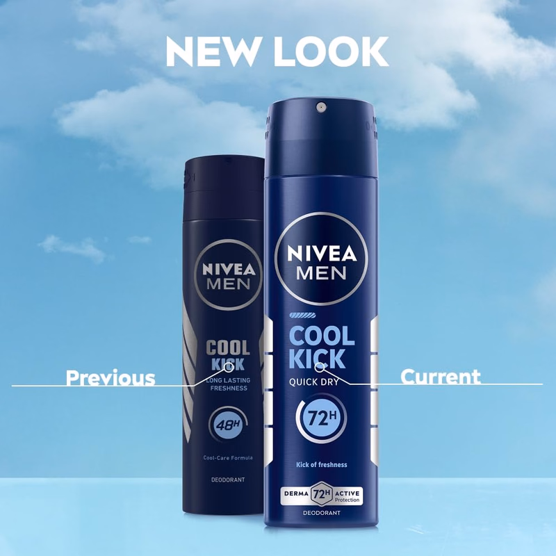 Nivea Men - Cool Kick - Quick Dry - Deodorant 72H Long lasting Freshness