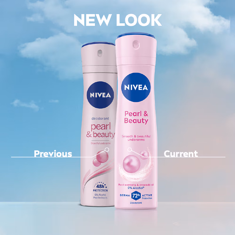 Nivea - Pearl & Beauty - Deo - Extracts & 0% Alcohol, For Smooth Underarms-48H Freshness and Odour Protection