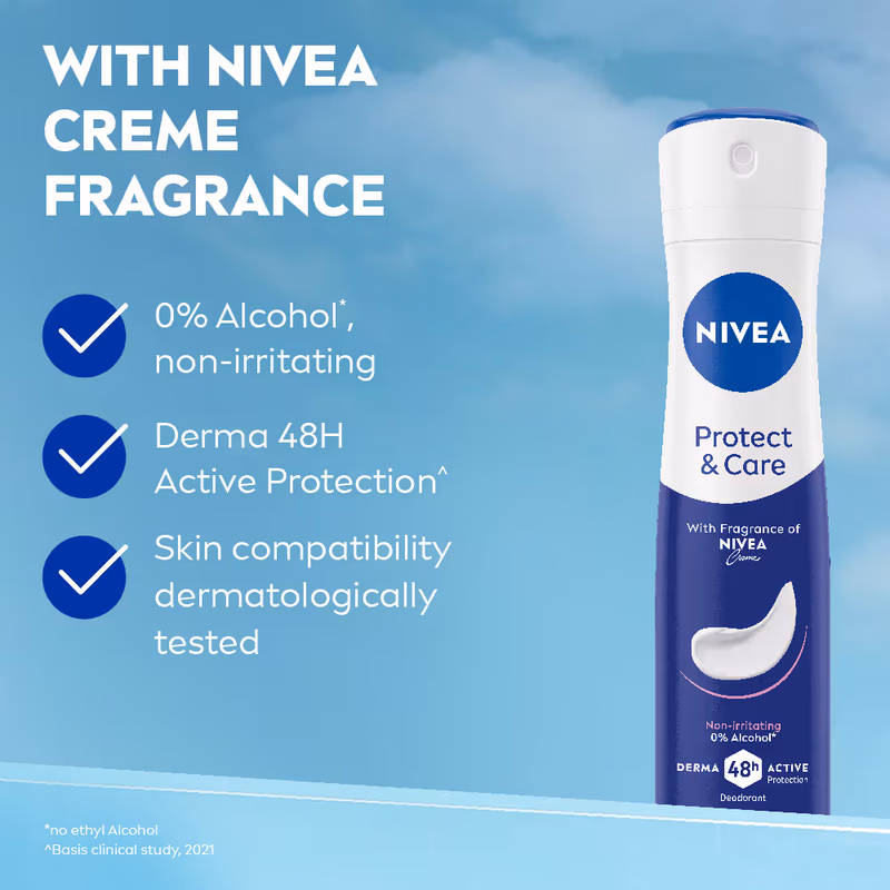 Nivea - Protect & Care - Creme Fragrance-Non-Irritating & 48h Protection - Deodorant