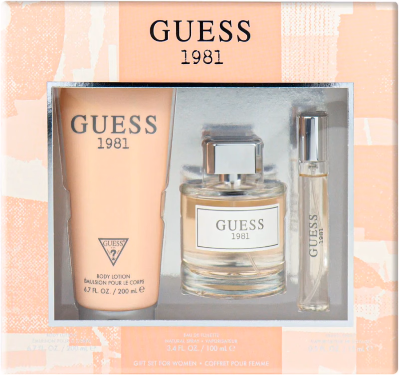 Guess 1981 - Gift Set - Eau De Toilette - Natural Spray + Body Lotion + Travel Spray