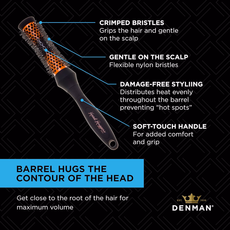 Denman - DHH1 - Head Hugger Hot Curl - Round Hair Brush