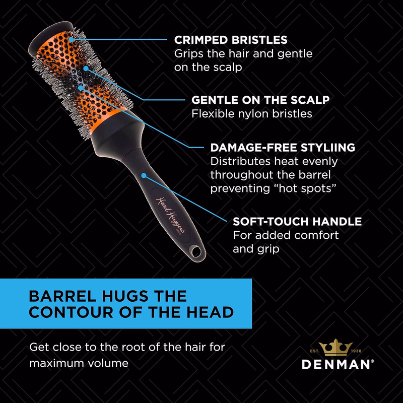 Denman - DHH3 - Head Hugger - Hot Curl Round - Hair Brush