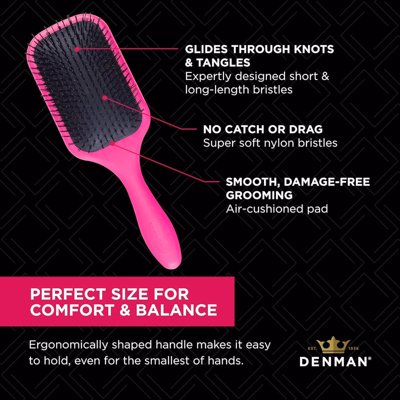 Denman - D090L - Pink - Tangle Tamer Brush