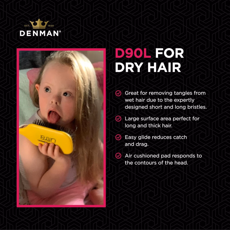 Denman - D090L - Pink - Tangle Tamer Brush