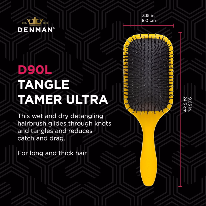 Denman - D90L - Yellow - Tangle Tamer Ultra Brush