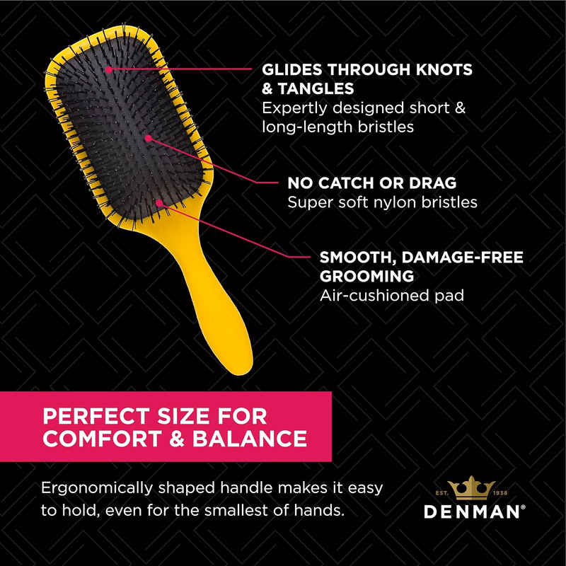 Denman - D90L - Yellow - Tangle Tamer Ultra Brush
