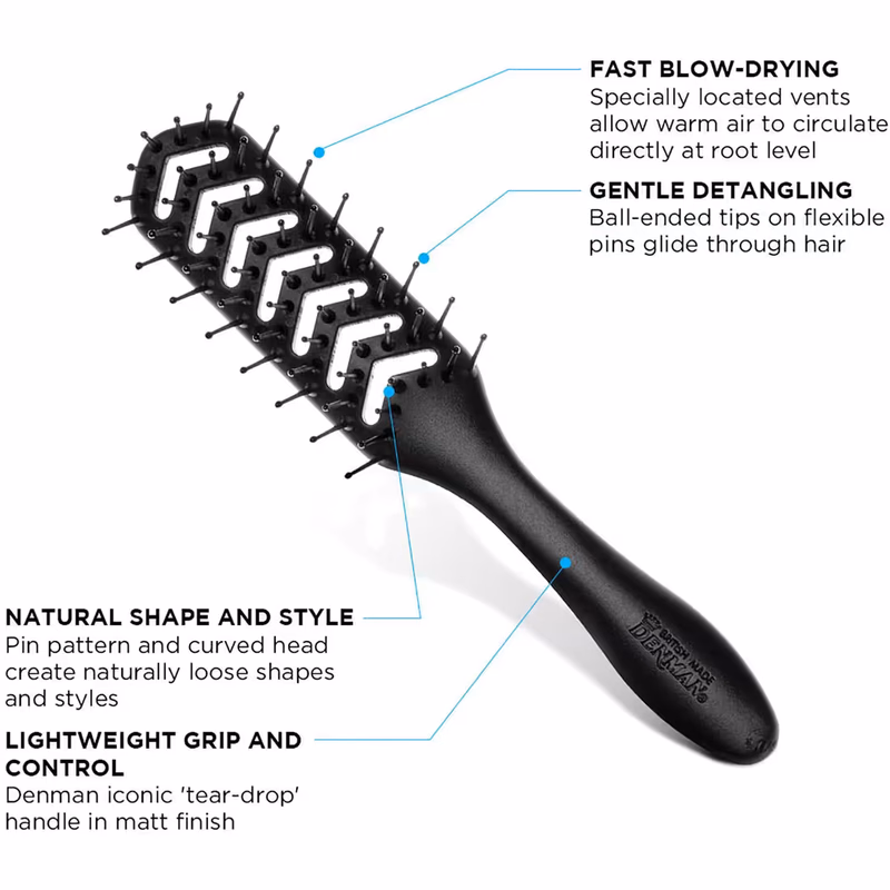 Denman - D200 - Black - Hyflex Vent Brush